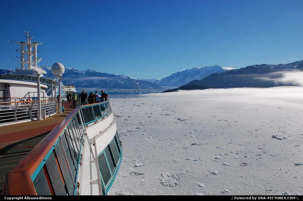 Approaching the Hubbard Glacier, the top(!) of our Alaska cruise itinerary.