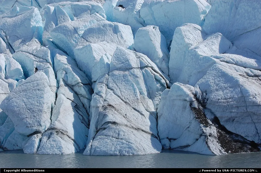 The ice of the Matanuska Glacier takes aprox.