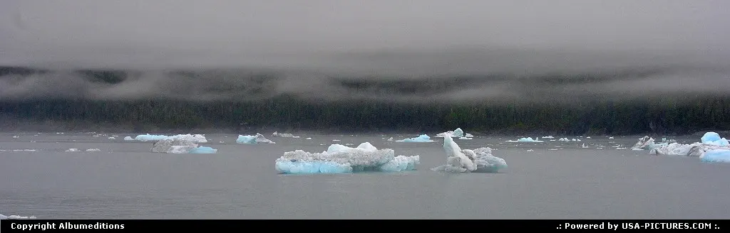 Ice from Columbia Glacier drifts in the chilly waters of Prince William Sound, Alaska F...