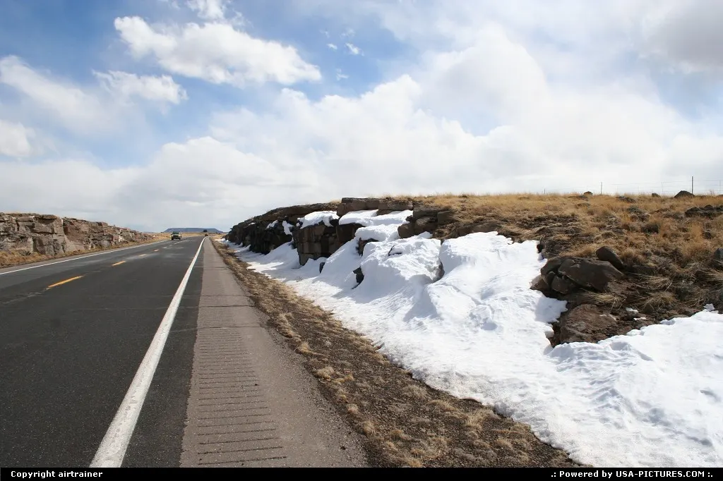 end of winter on the road 180, somewhere between Springerville and StJohn...