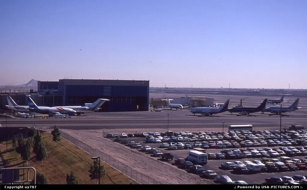 Skyharbour's ramp filled by a maintenance and refurbishing facility guarded by quite a...