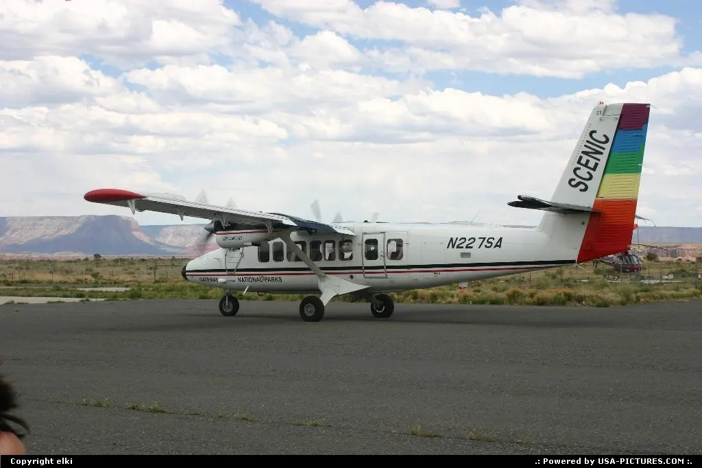 Runway, with aircraft ready to departure. Grand canyon south rim