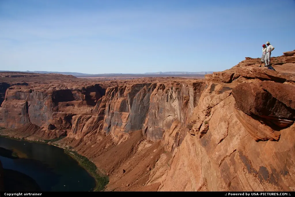 Tourists enjoying the amazing view on the Colorado at Horseshoe Bend.