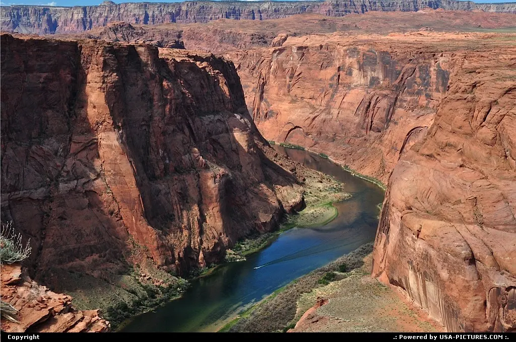The Colorado River, known for its dramatic canyons.