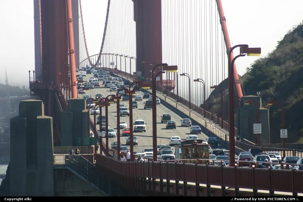 The golden gate bridge traffic