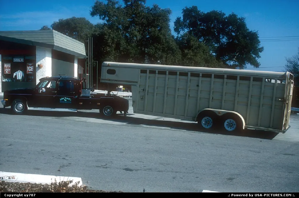 Pick up and horse trailer