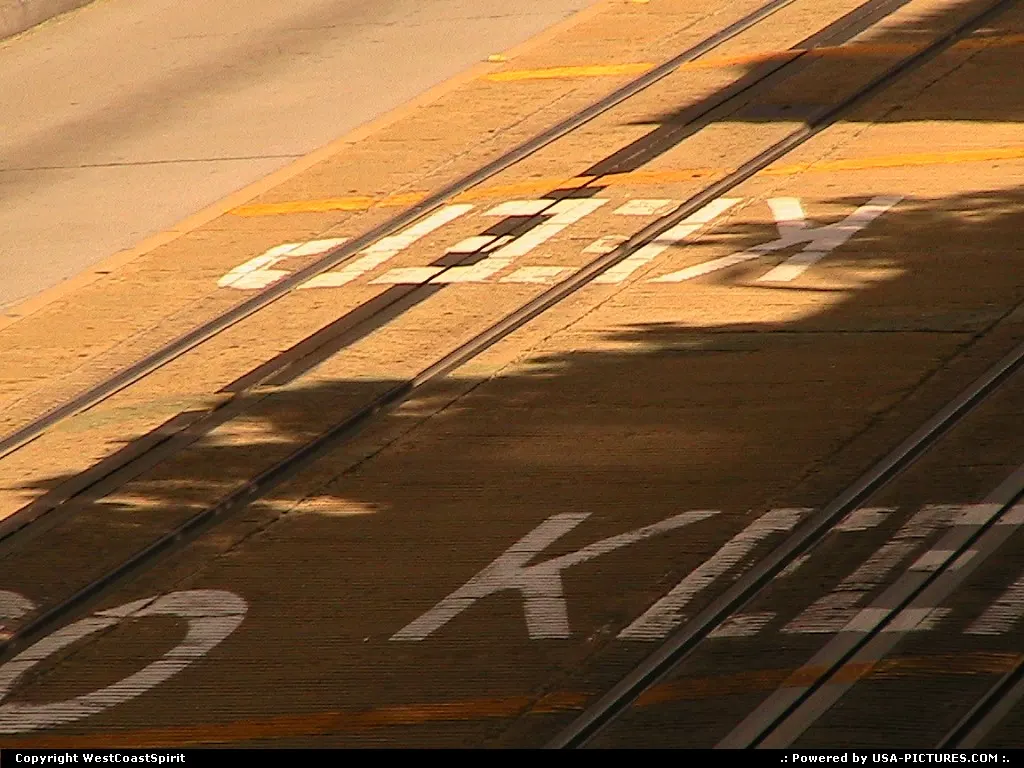 Cable Car tracks on the road. A must to see and ride while in San Francisco!