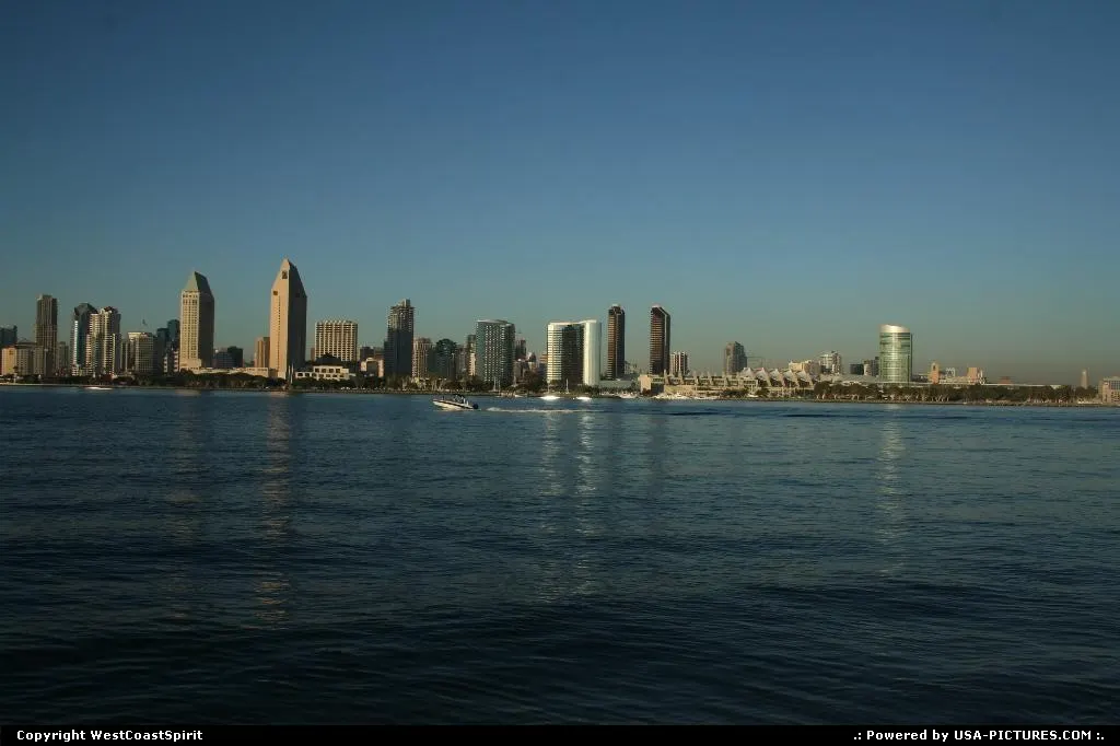 San Diego Skyline/downtown and convention center from the bay