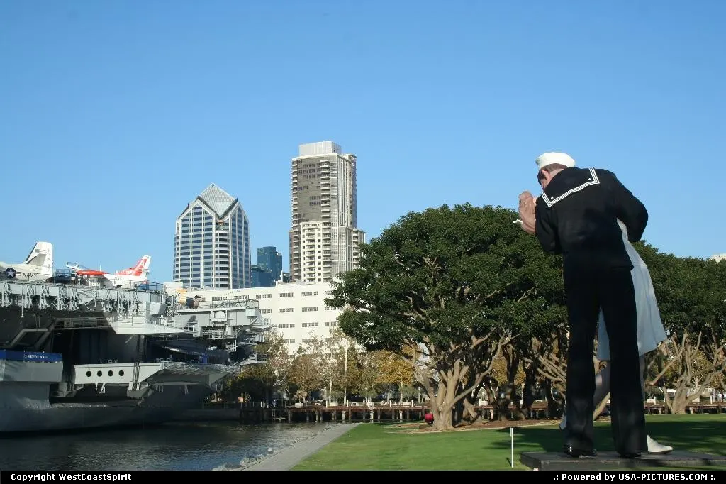 San Diego California Unconditional Surrender, Seward Johnson, sailor, nurse, sculpture,...