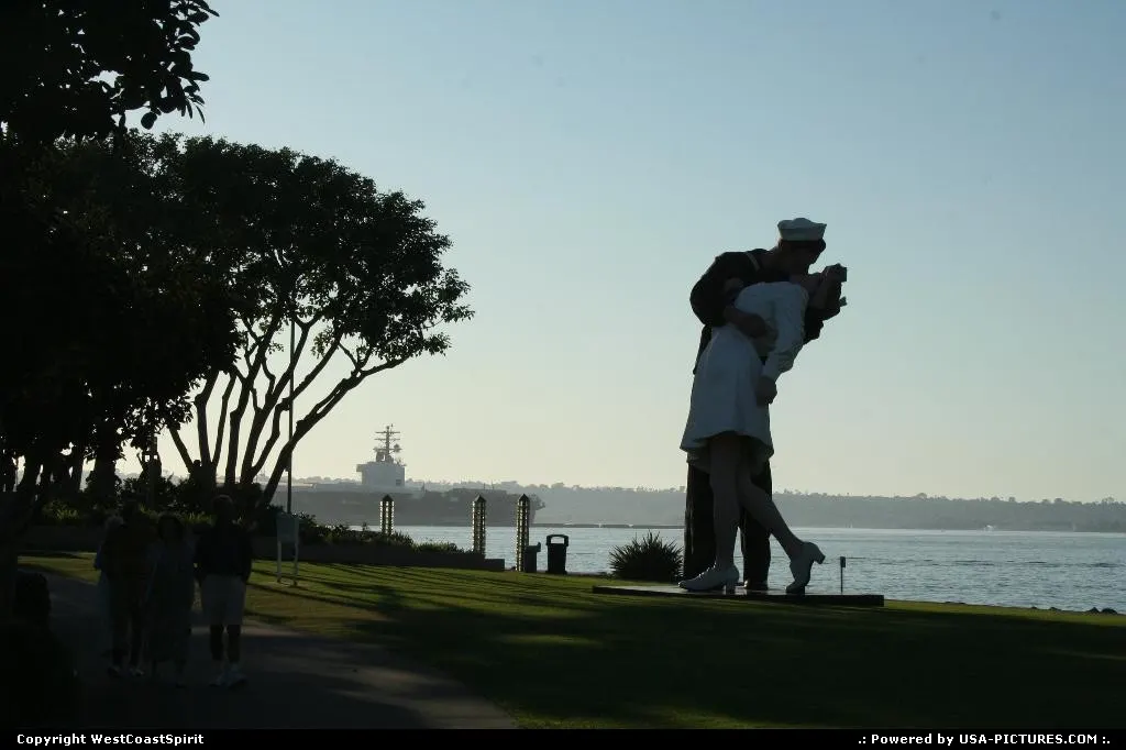 San Diego California Unconditional Surrender, Seward Johnson, sailor, nurse, sculpture,...