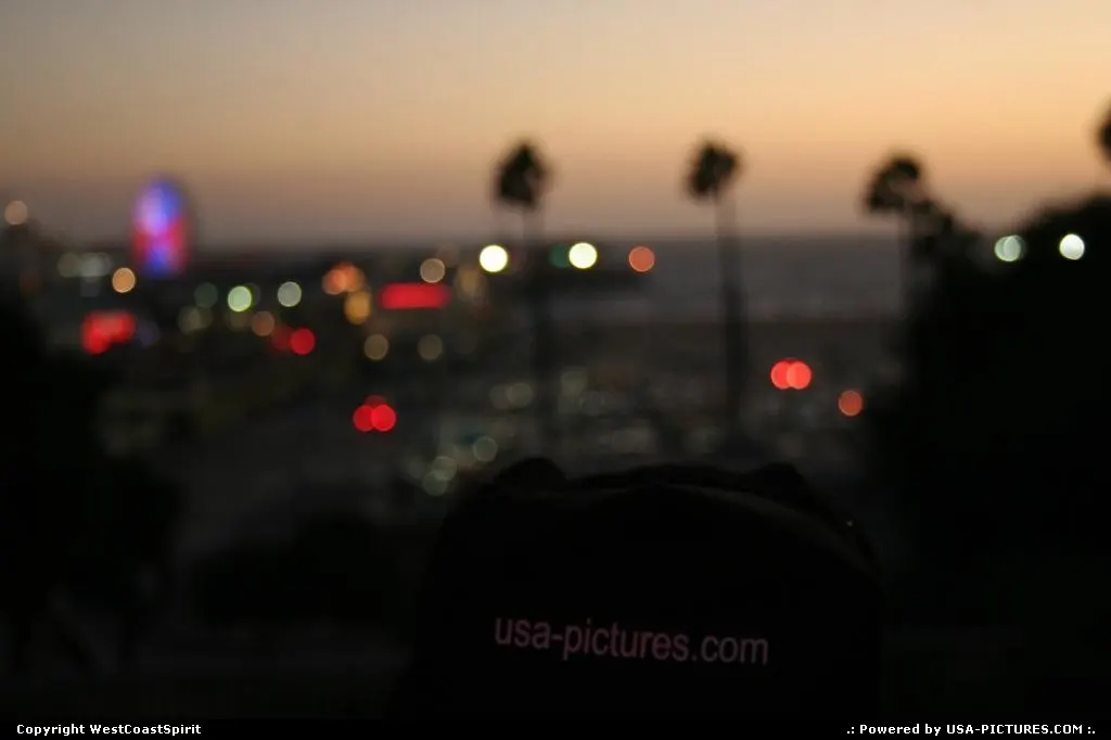 USA Pictures crew at work (or fun?) in Palissade Park, in front of the Pier at Santa Mo...