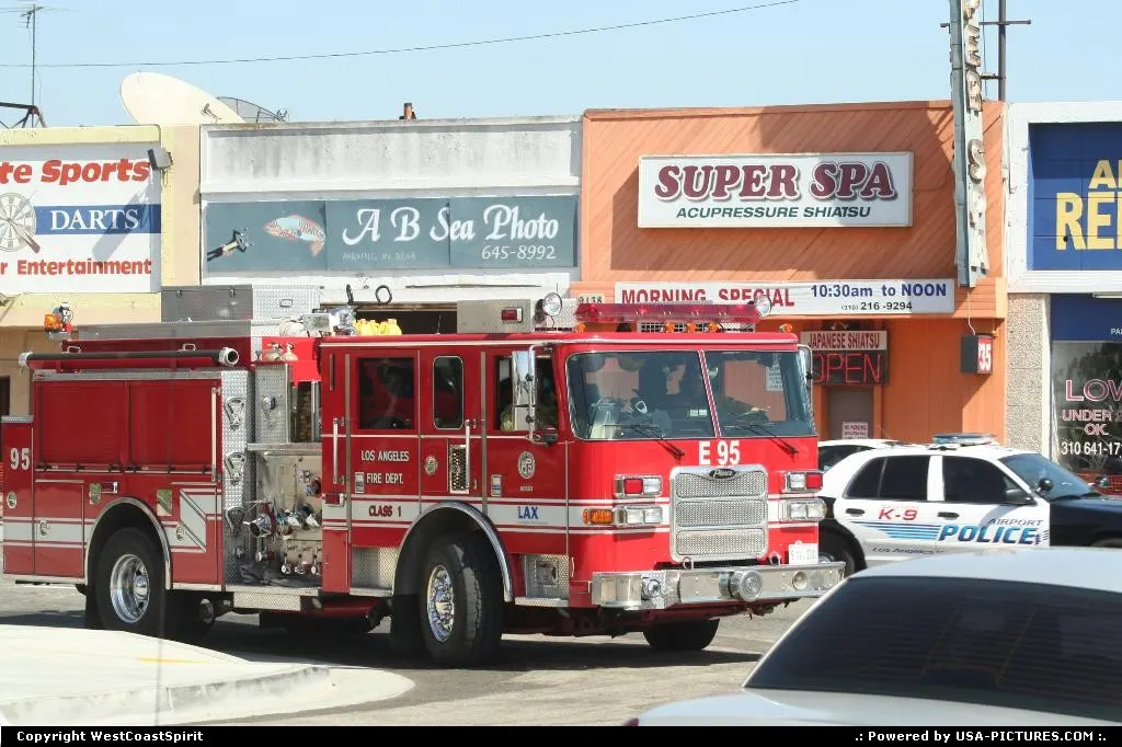 A wonderful firetruck in the Los Angeles International Airport -LAX- You could also spo...