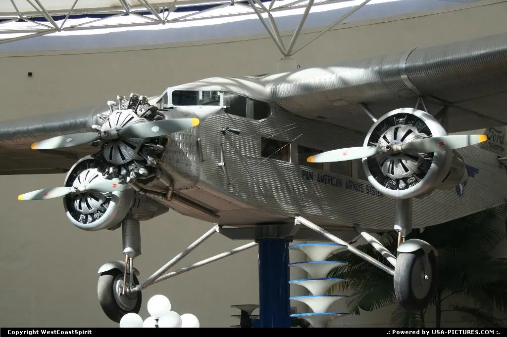 A venerable Ford Tri Motor on display at the San Diego Air & Space Museum, in Balboa Park.