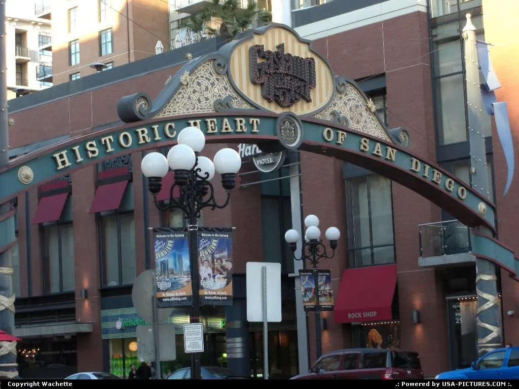 entrance of gaslamp quarter, historic district of san diego