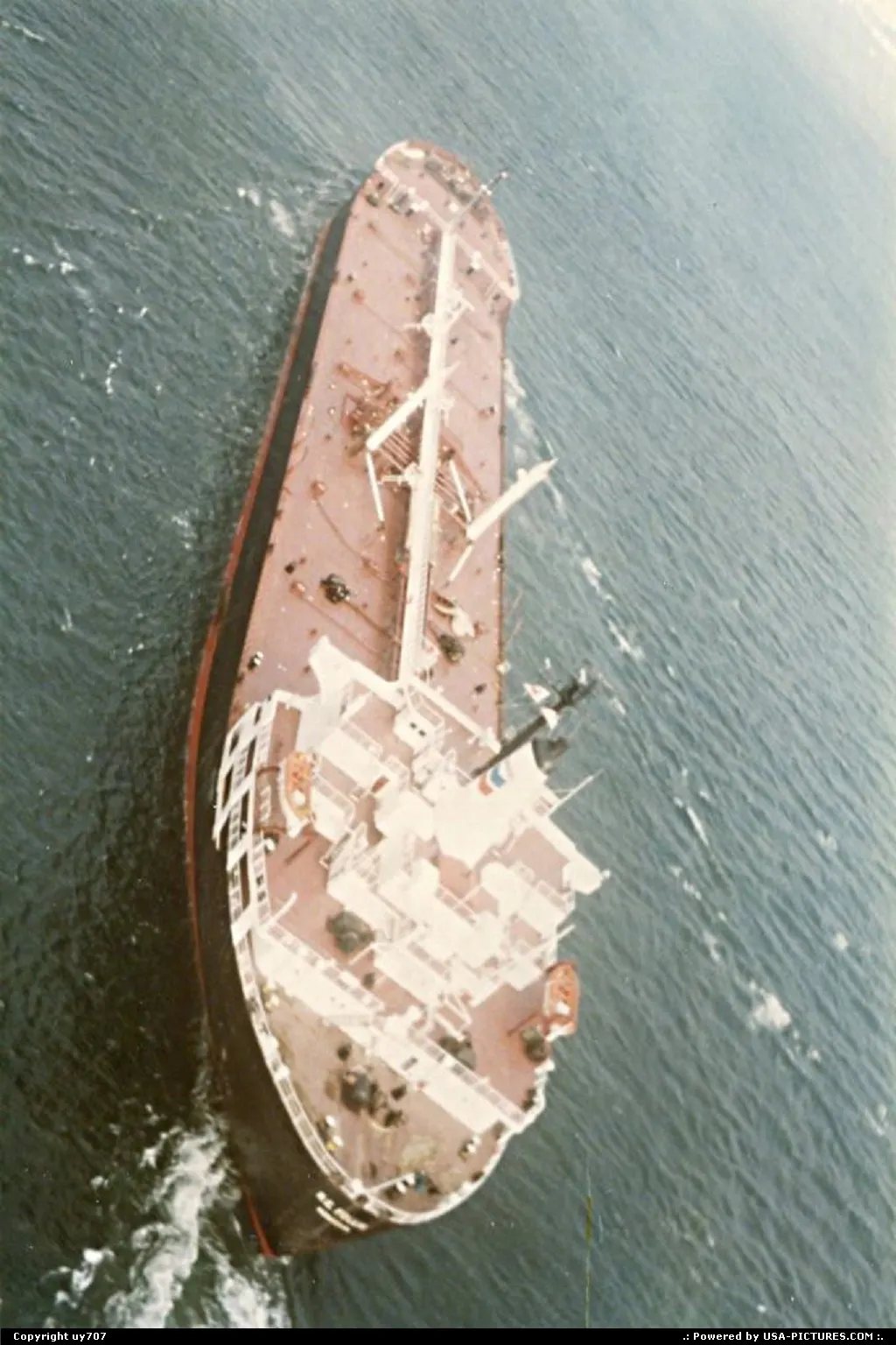 A fully laden tanker ship making her way to the harbour.