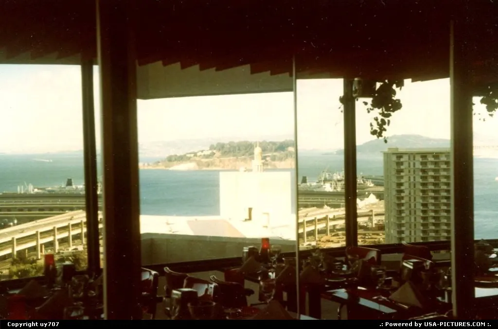 Reflections from the windows of a restaurant.