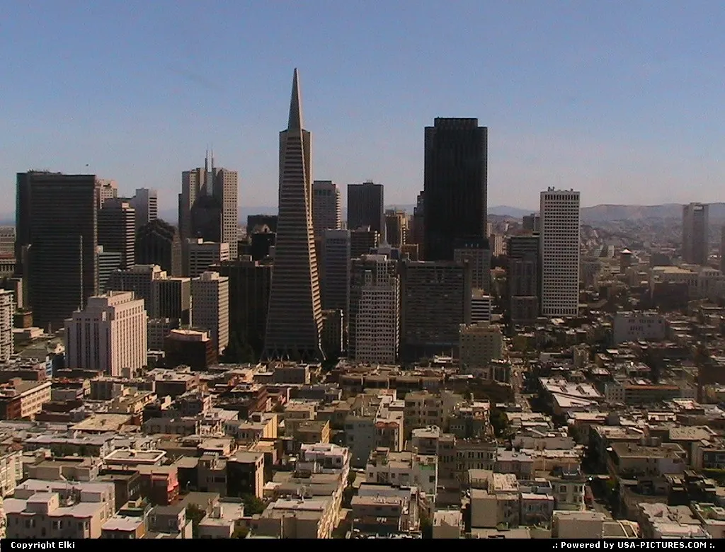 Downtown from the Coit Tower, atop of Telegraph Hill