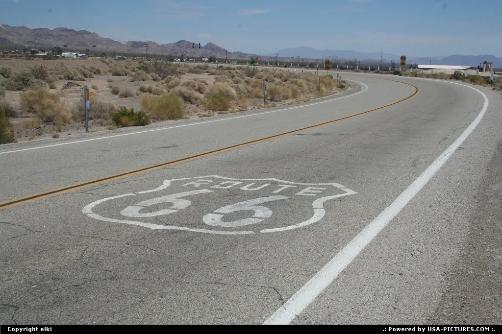famous 66 road, here closed to amboy california