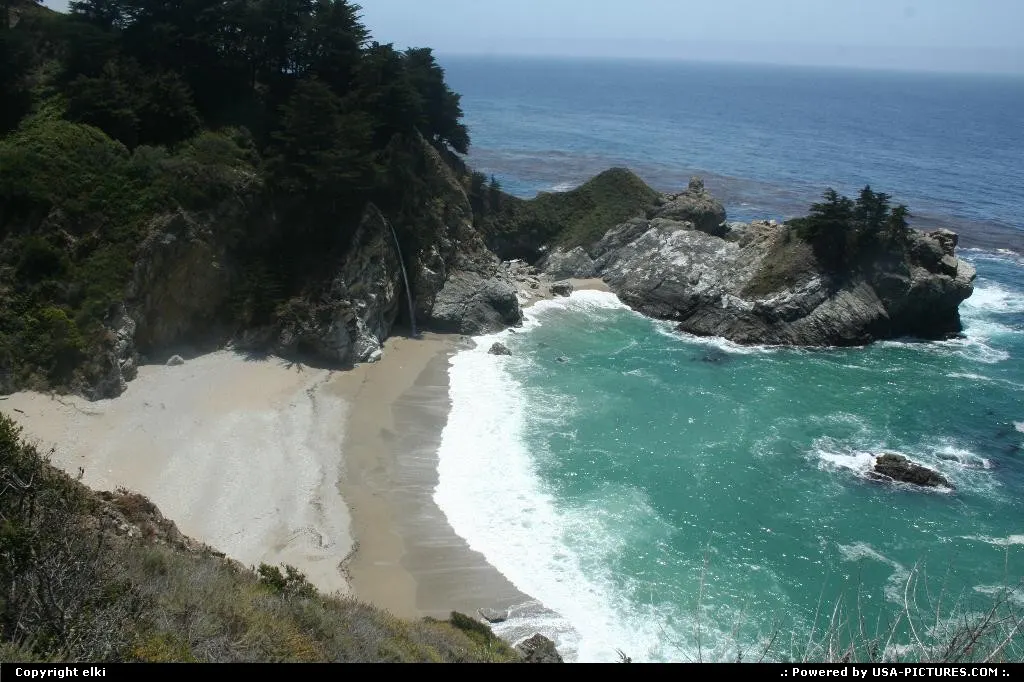 Julia Pfeiffer Burns state park along the route 1 in california