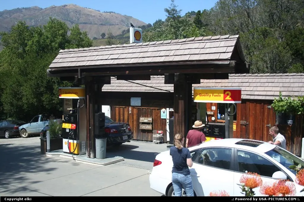 Gas station at big sur along the route 1