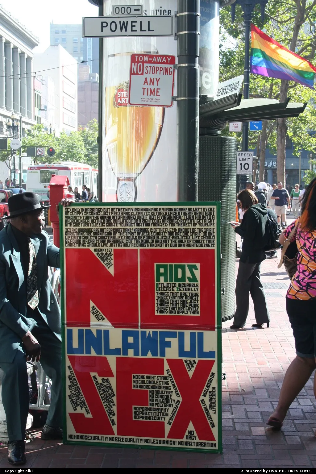 Well, strange contrast in market street San Francisco.