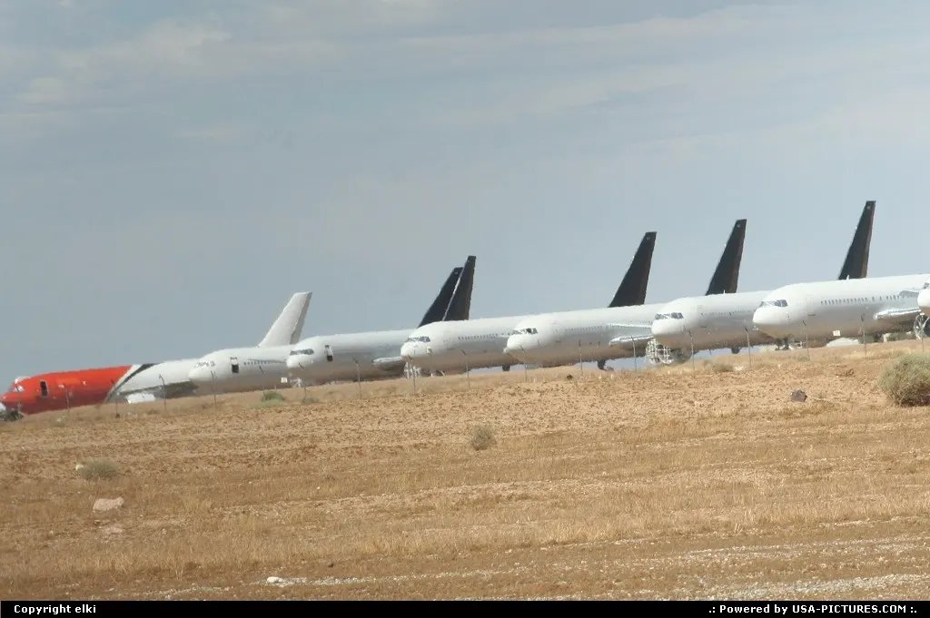 Stored aircraft at mojave airport.