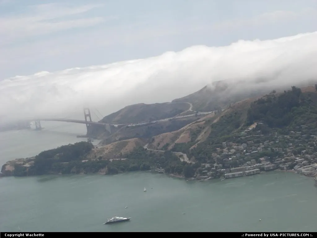 wonderful view of golden gate by plane