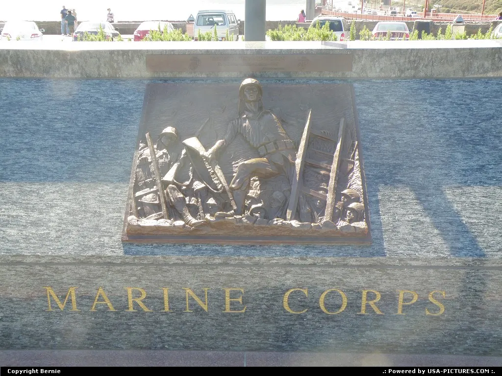 Marine memorial at Vista Point, north bank of Golden Gate Bridge