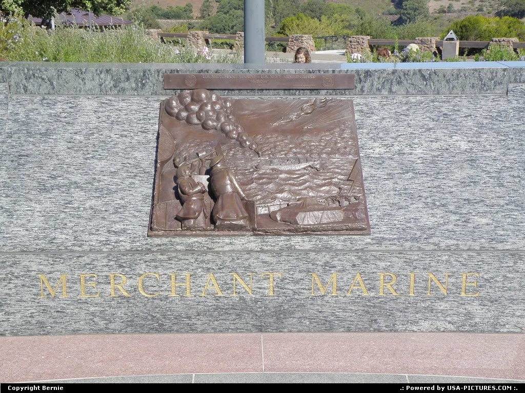 Marine memorial at Vista Point, north bank of Golden Gate Bridge