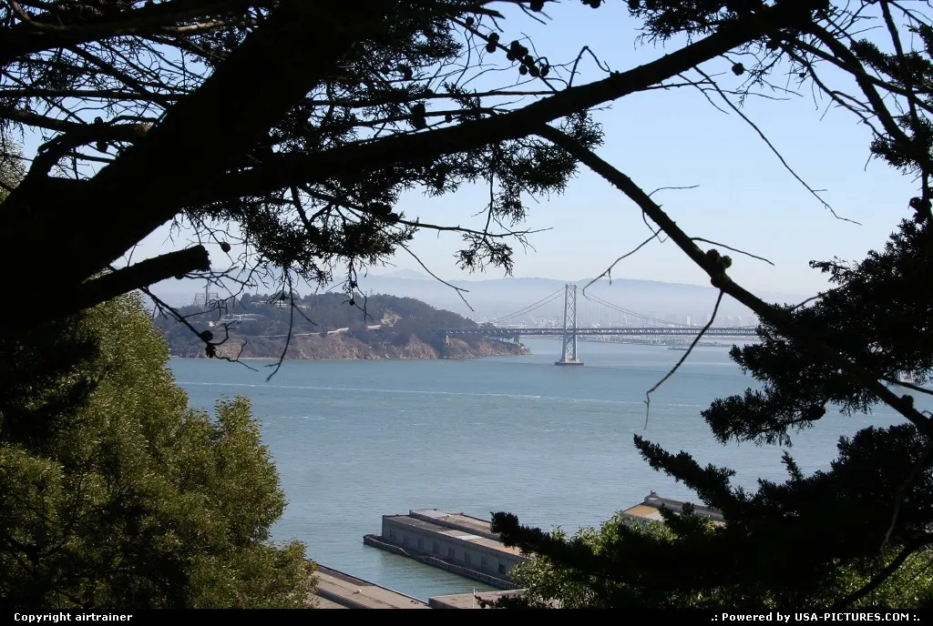 the Bay Bridge, viewed from the Coit Tower...