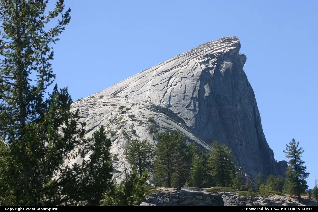 The world famous Half Dome summit in Yosemite National Park.