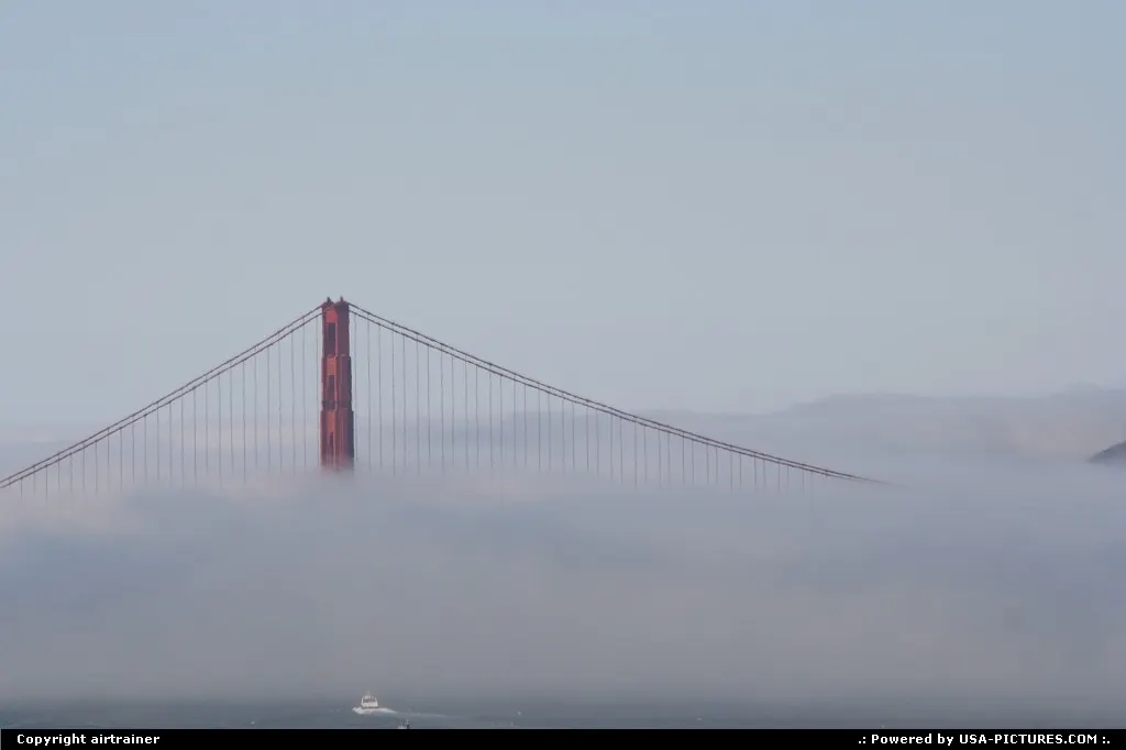 The Golden Gate under the fog