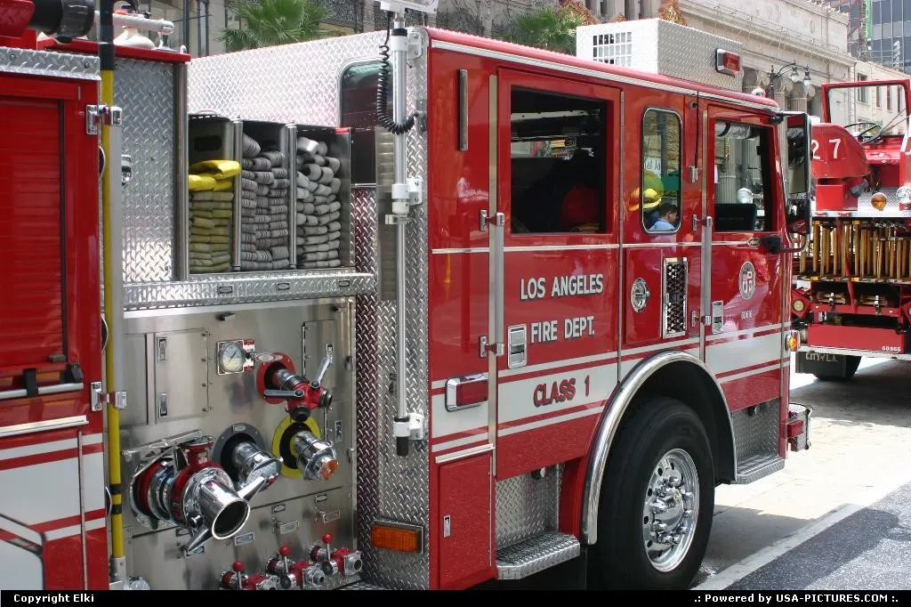 Fire truck on Hollywood boulevard