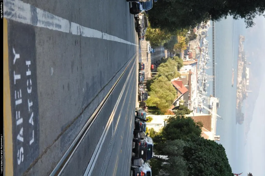 alcatraz, cable car track - san fransisco california