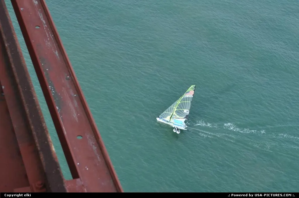 sailing catamaran under the golden gate