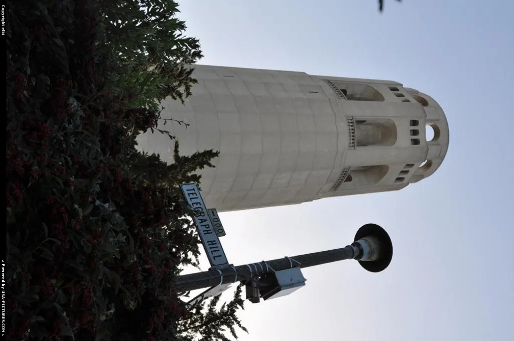 coit tower, at the top of telegraph hill
