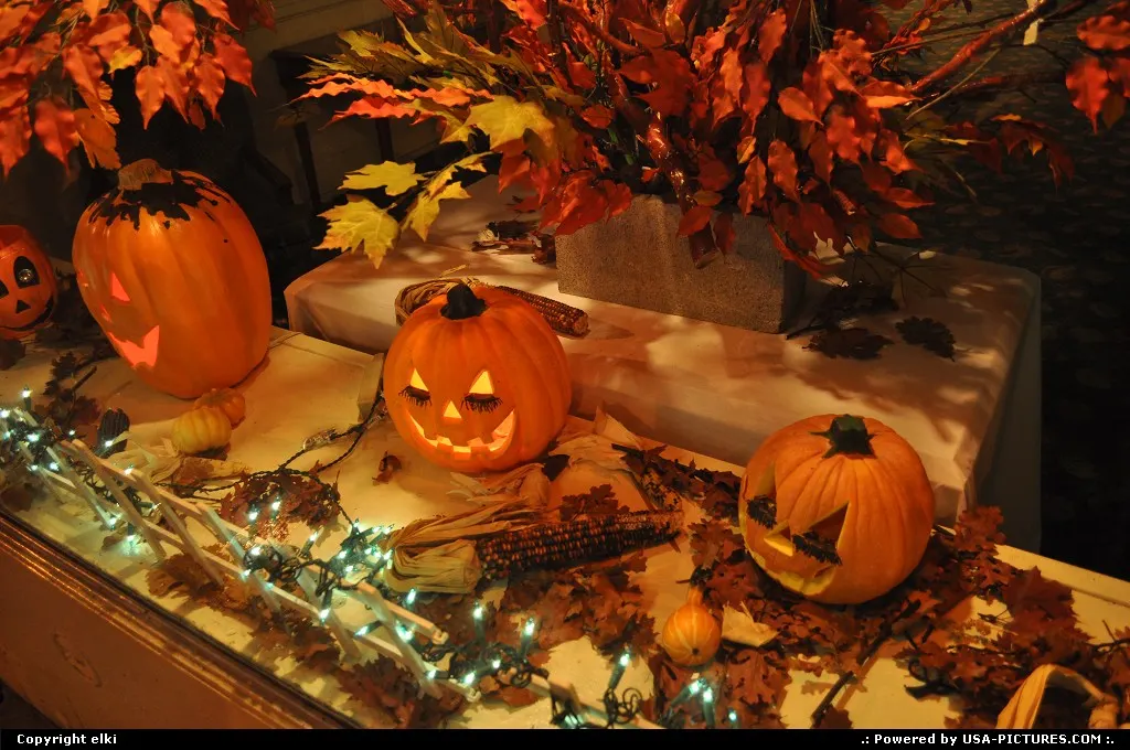 Jack o lantern, set for haloween