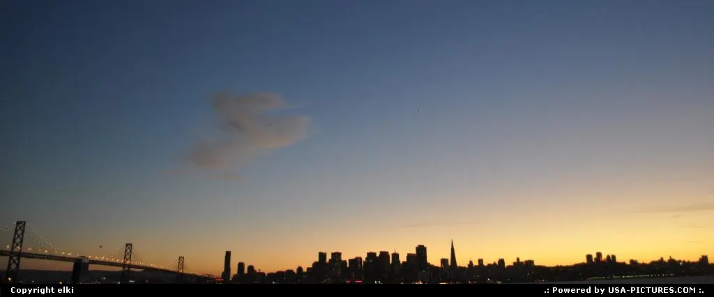 sunset over san francisco skyline