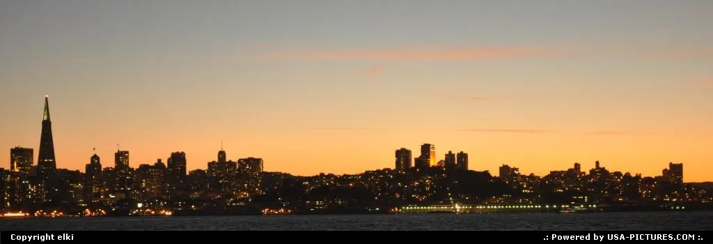 sunset over san francisco skyline