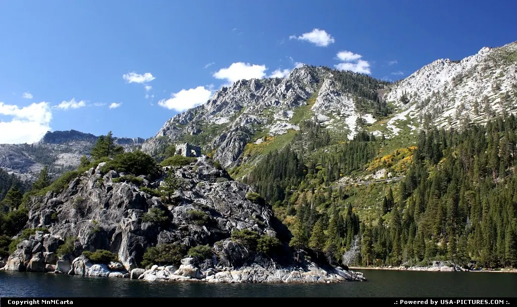Most photographed are of Lake Tahoe, Emerald Bay.