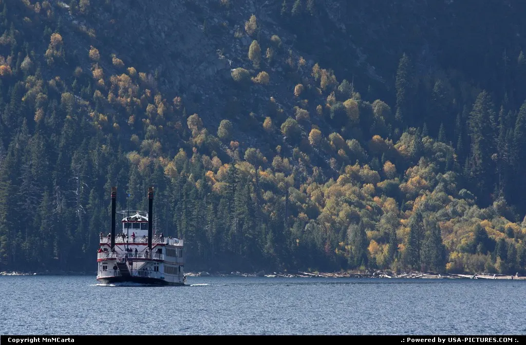 Fairy boat coming out of the Emerald Bay in Lake Tahoe