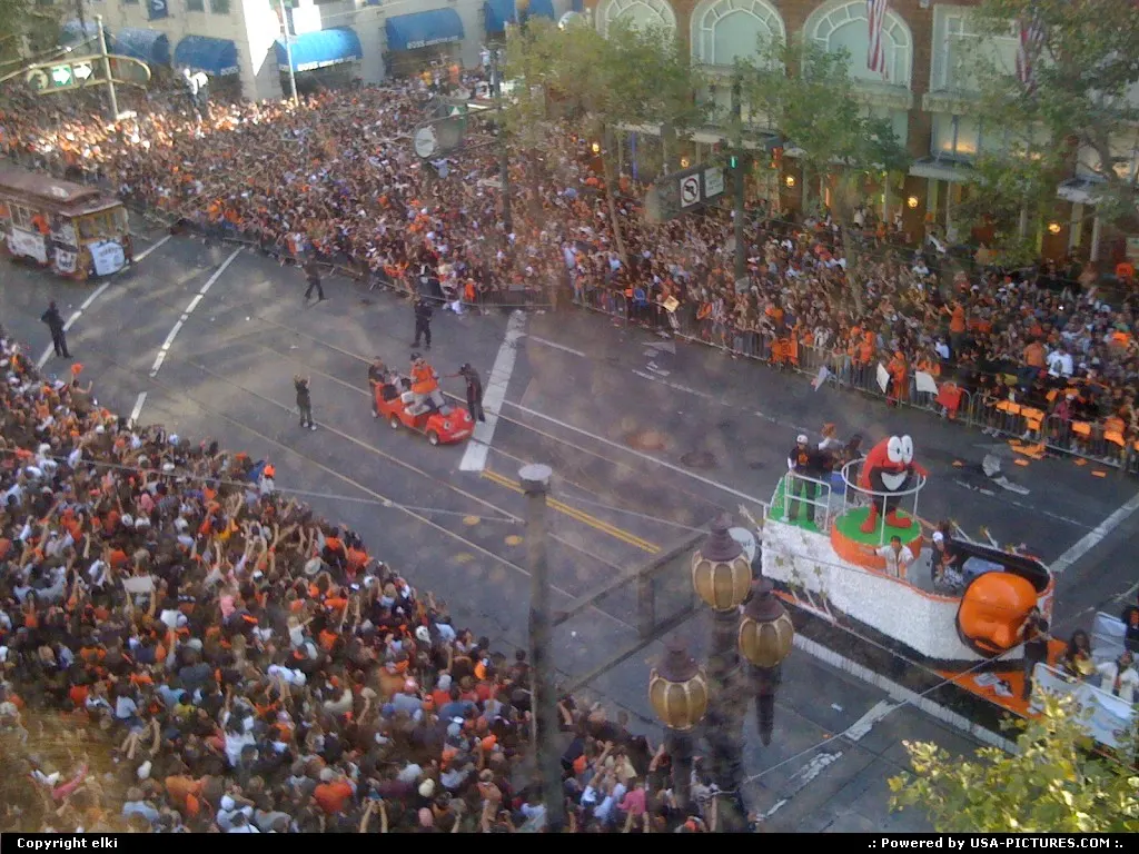 Parade on market street for the back of the giants after they won the world series agai...