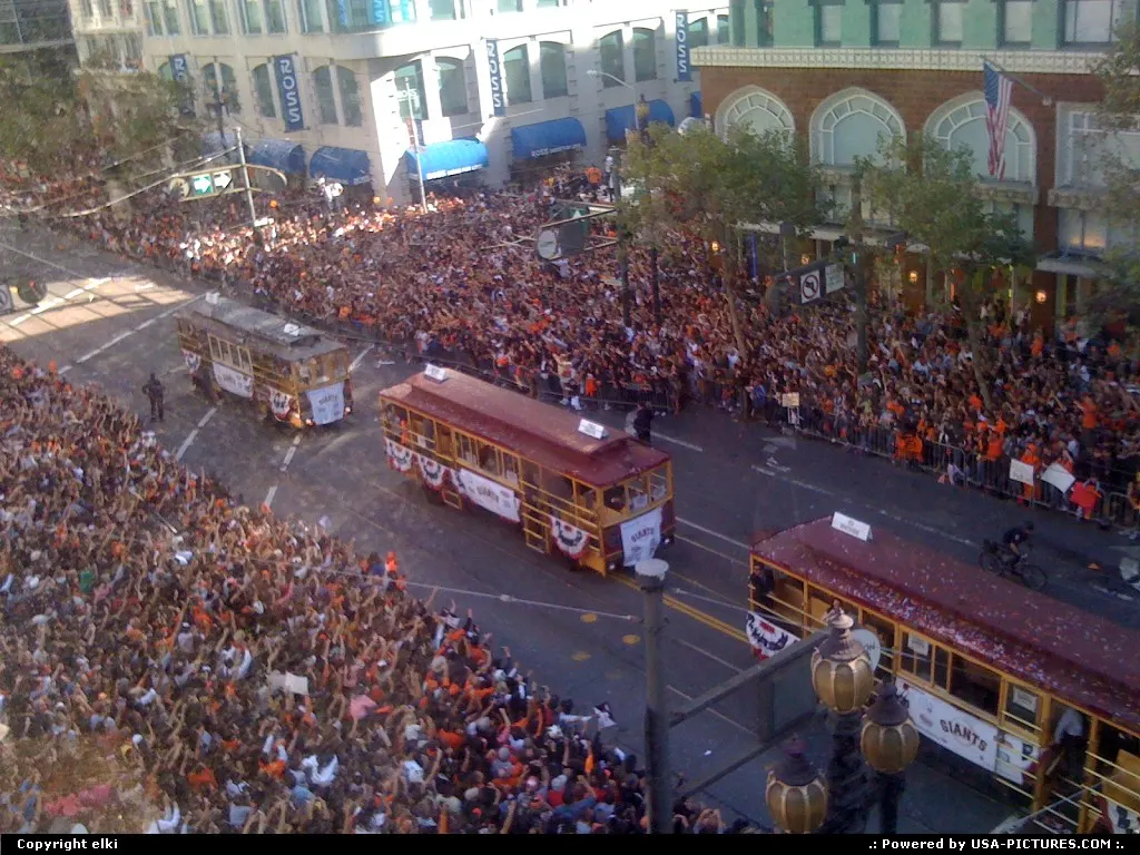 Parade on market street for the back of the giants after they won the world series agai...