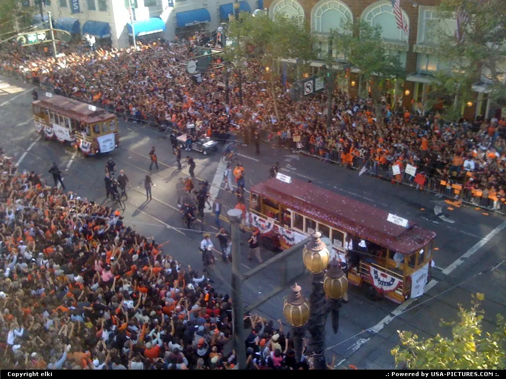Parade on market street for the back of the giants after they won the world series agai...