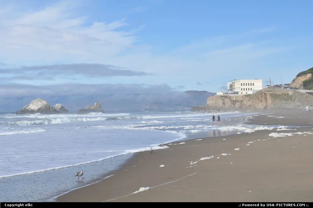 Ocean beach, cliff house.