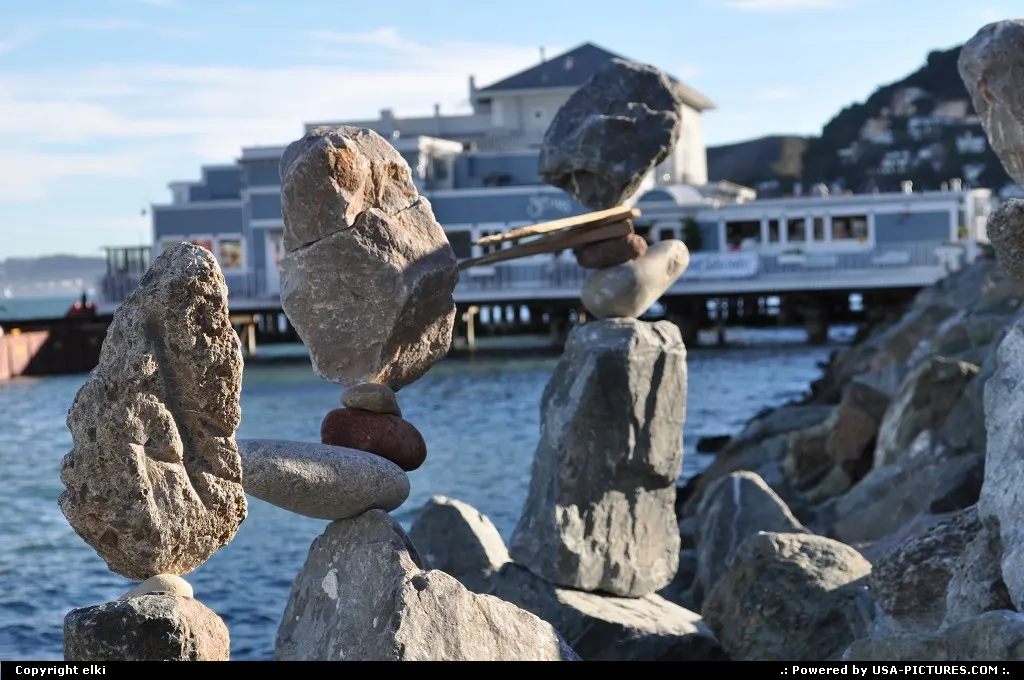 Bill Dan's Rock Balancing, here at Sausalito CA.