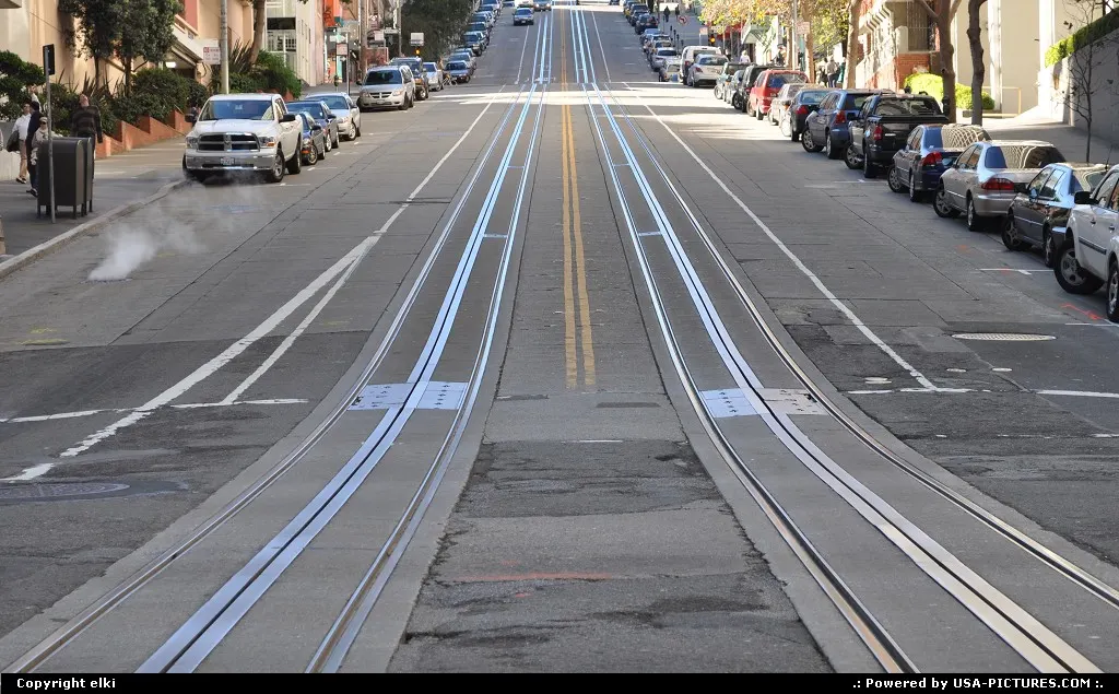 San francisco, track of cable used by cable car