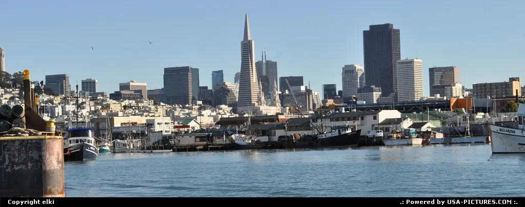 fishermanwharf, skyline of san francisco