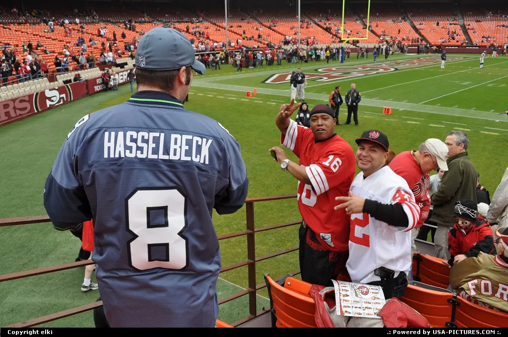 San Francisco 49ers against seattle seahawks, both players and fans warmed up :-)