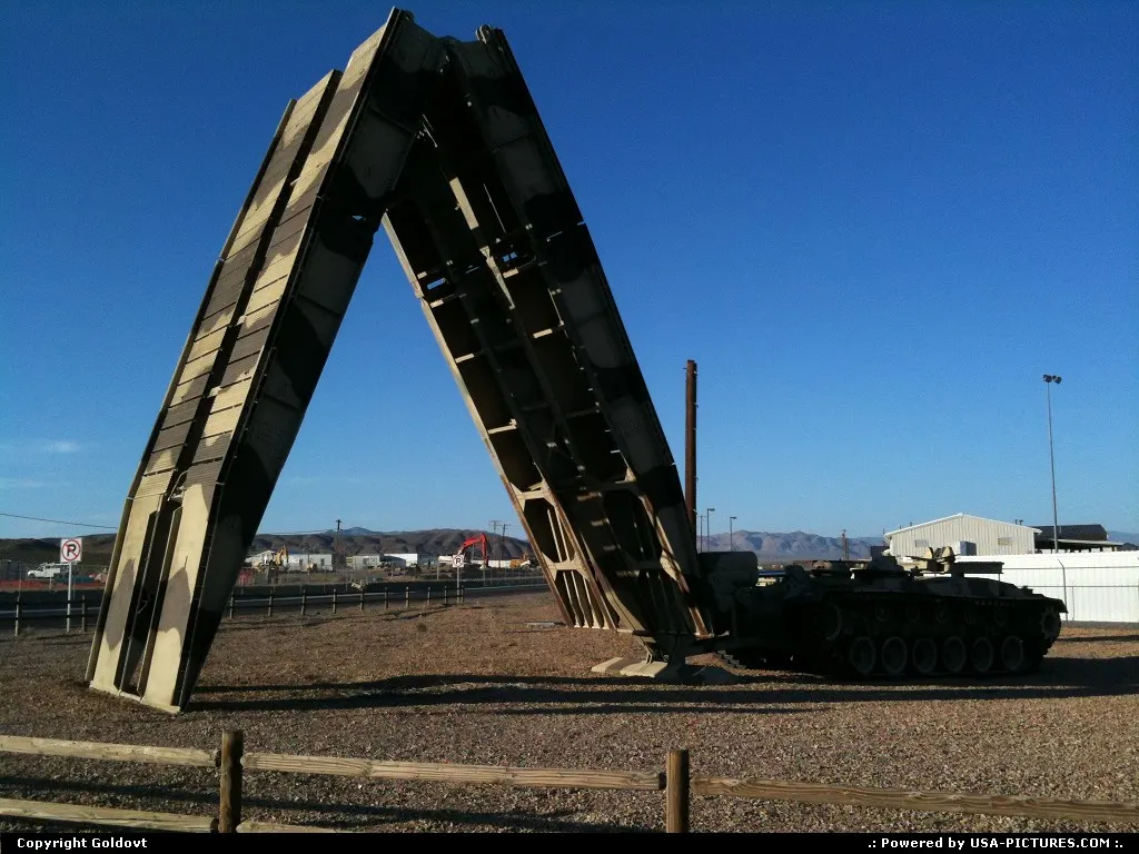 A monument to the engineers: an M60 AVLB in opposing force colors.